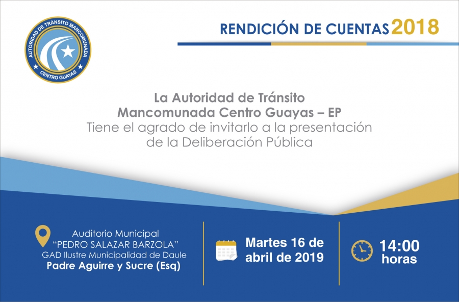 Invitaci&oacute;n de Rendici&oacute;n de Cuentas 2018