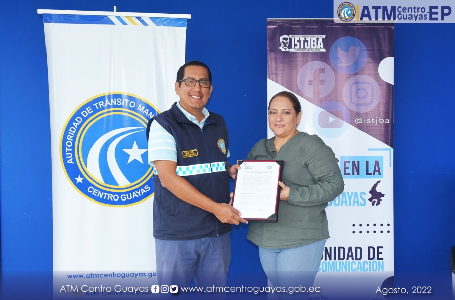 Convenio de Formaci&oacute;n Dual entre ATM Centro Guayas &ndash;EP  e Instituto Superior Tecnol&oacute;gico Juan Bautista Aguirre.